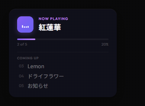 Floating Card テーマのプレビュー
