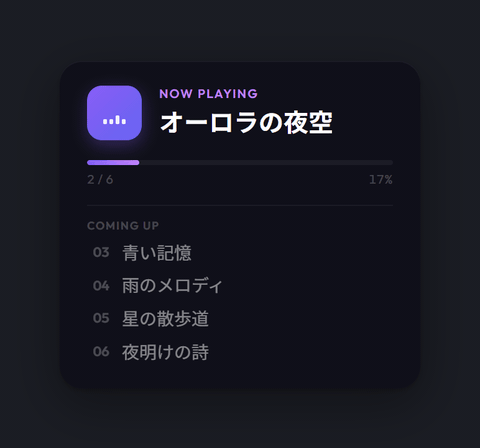 Floating Card テーマのプレビュー