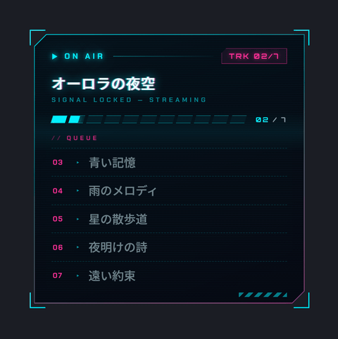 Neon Pulse テーマのプレビュー