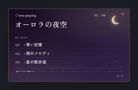 Nocturne テーマのプレビュー